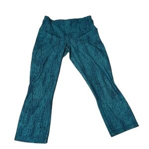 Prana Leggings Small Capri Teal Blue Green Yoga Athletic Exercise Activewear